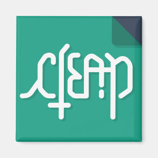 Ambigram Dishwasher Magnet: flat style: teal Magnet