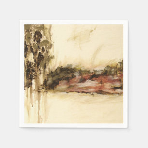 Ambiguous, Abstract Landscape Art Drips Painting Napkin