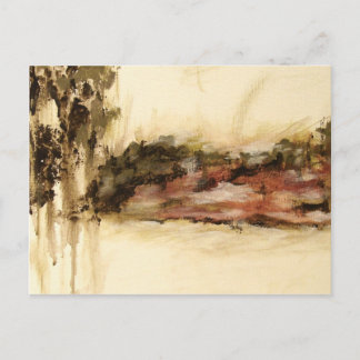 Ambiguous, Abstract Landscape Art Drips Painting Postcard