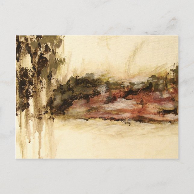 Ambiguous, Abstract Landscape Art Drips Painting Postcard (Front)