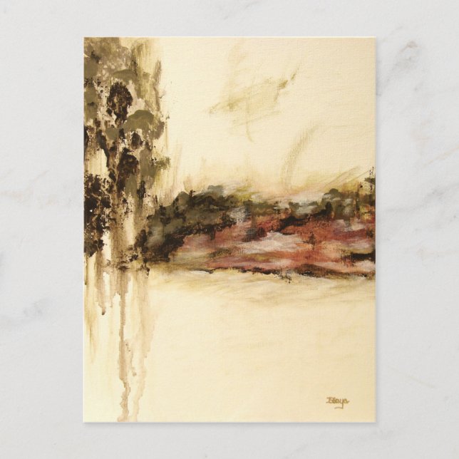 Ambiguous, Abstract Landscape Art Drips Painting Postcard (Front)