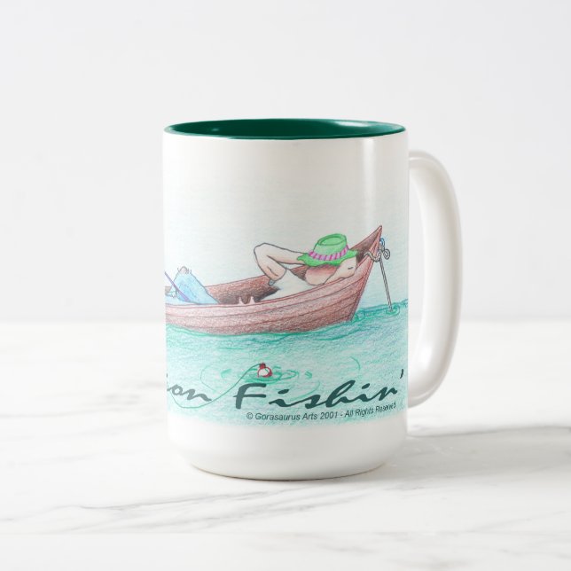 Ambition Fishin'  Two-Tone Coffee Mug (Front Right)