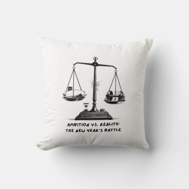 Ambition vs. Reality T-Shirt Cushion (Front)