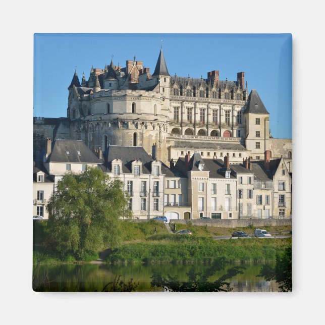 Amboise castle in France Postcard Square Sticker T Magnet (Front)
