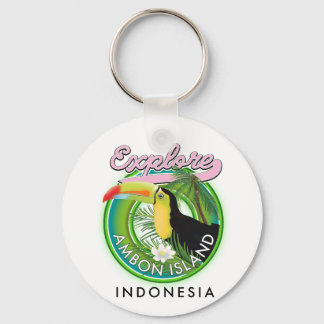 Ambon Island Indonesia travel logo Key Ring