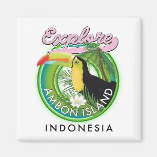 Ambon Island Indonesia travel logo Magnet