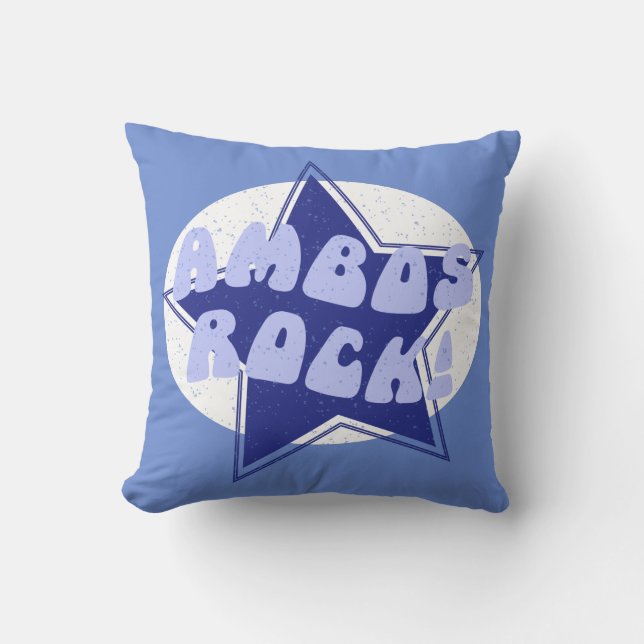 Ambos Rock Funny Blue Ambulance Driver Cushion (Front)
