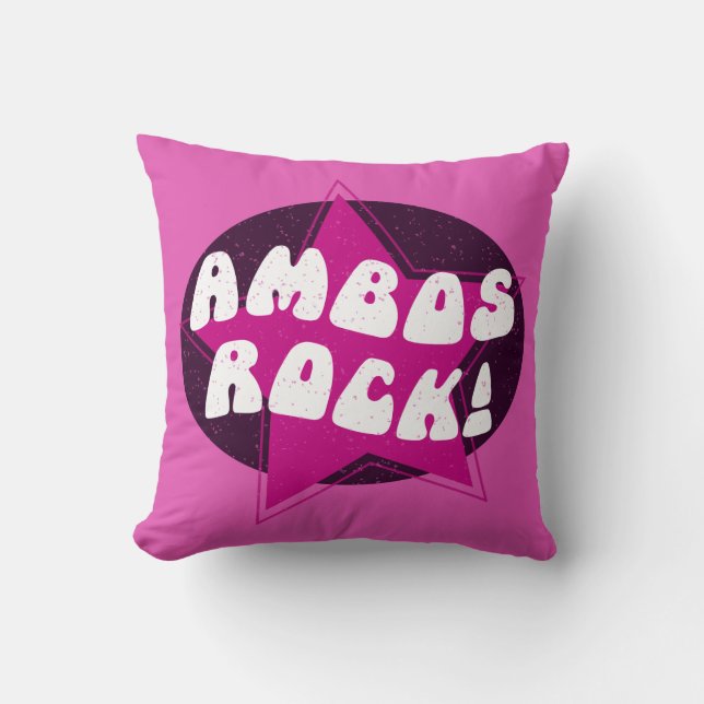 Ambos Rock Funny Pink Ambulance Driver Cushion (Front)