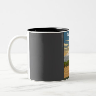 Amboseli National Park Africa Travel Poster  Two-Tone Coffee Mug