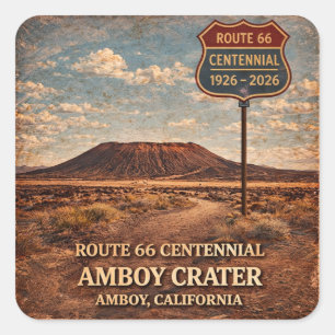 Amboy Crater Route 66 Desert Travel Decal Square Sticker