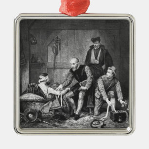 Ambroise Pare treating wounded soldiers Metal Ornament