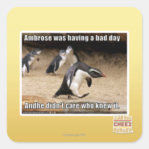 Ambrose was having a bad day square sticker