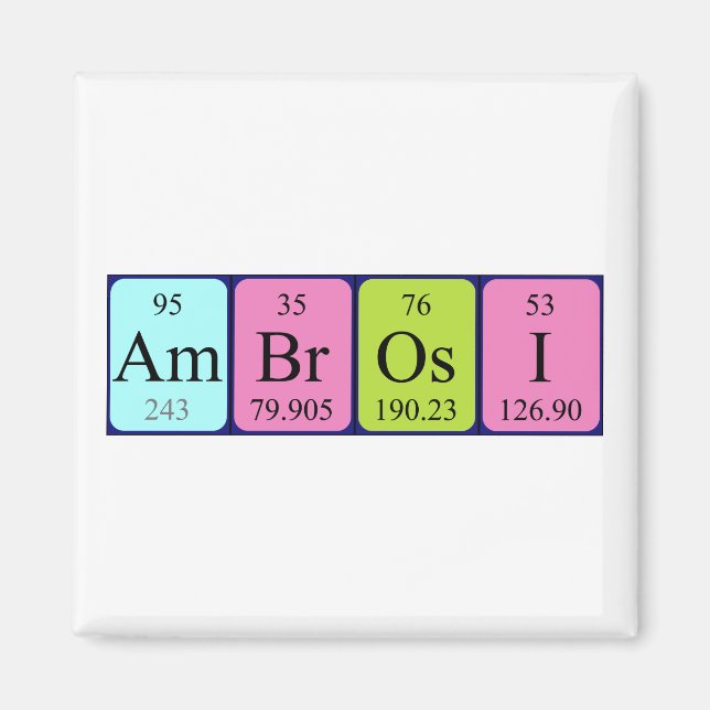 Ambrosi periodic table name magnet (Front)