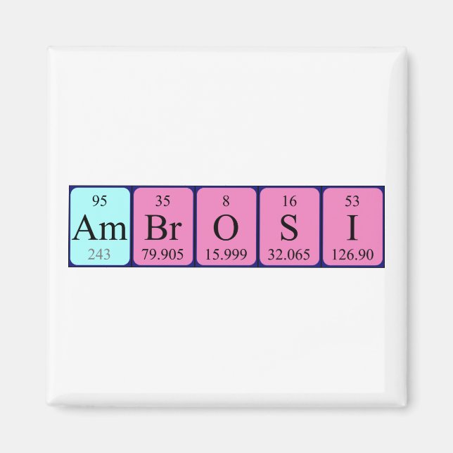 Ambrosi periodic table name magnet (Front)