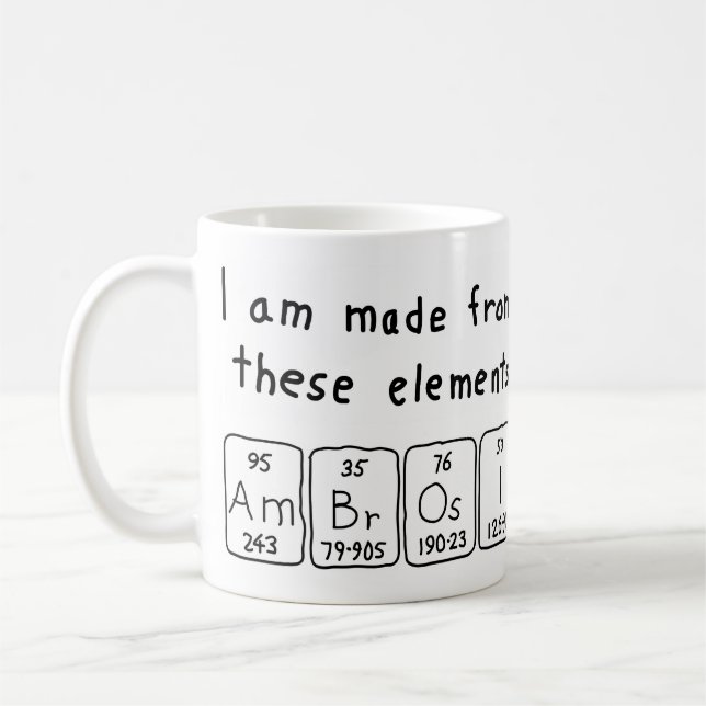 Ambrosi periodic table name mug (Left)
