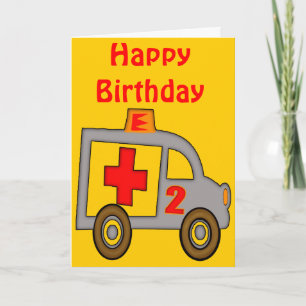 Ambulance 2nd Birthday Gifts Card