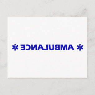 Ambulance (backward) postcard