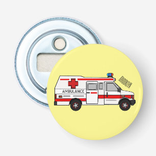Ambulance cartoon illustration bottle opener