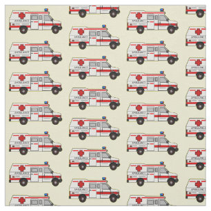 Ambulance cartoon illustration fabric