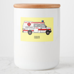 Ambulance cartoon illustration food label