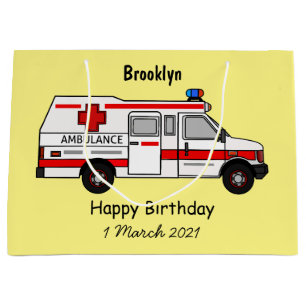 Ambulance cartoon illustration large gift bag