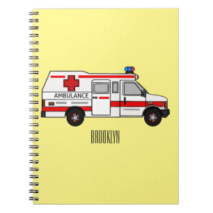 Ambulance cartoon illustration notebook