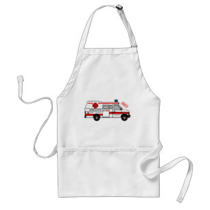 Ambulance cartoon illustration standard apron