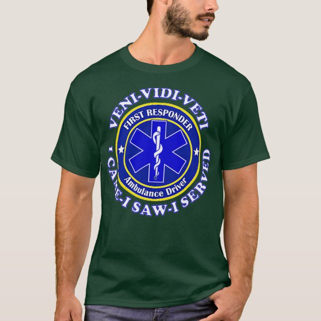 Ambulance Driver First Responder Star Of Life T-Shirt (Front)