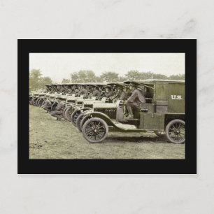 Ambulance Drivers in Trucks Postcard