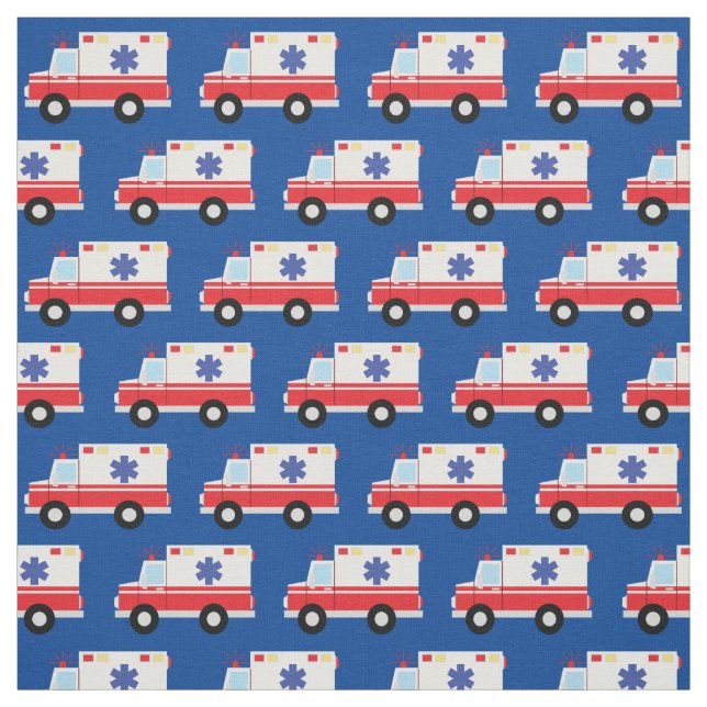Ambulance EMT Emergency Vehicles Fabric (Swatch)