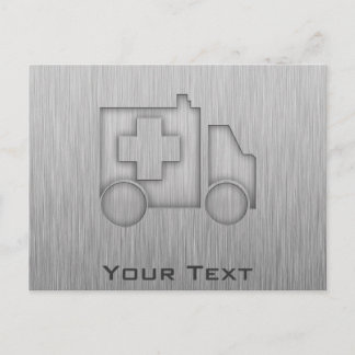 Ambulance; Metal-look Postcard