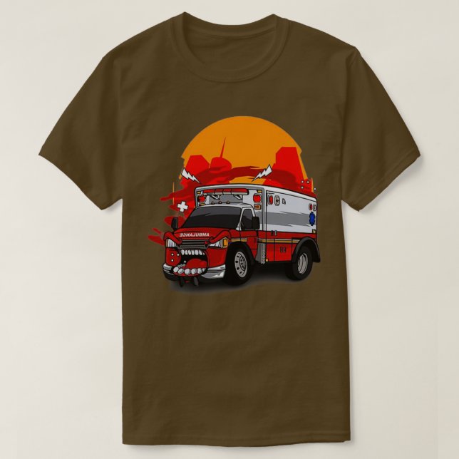 Ambulance Monster Car T-Shirt (Design Front)