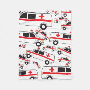 Ambulance Pattern Fleece Blanket