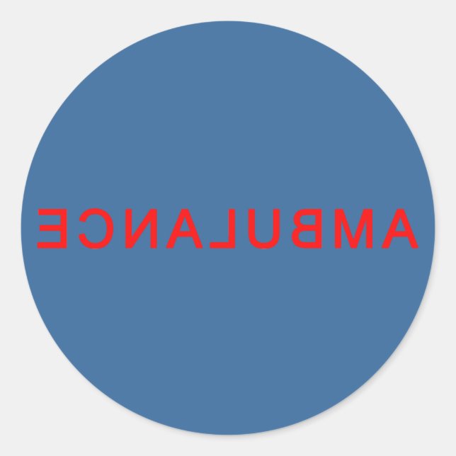 Ambulance Text Backwards sticker (Front)