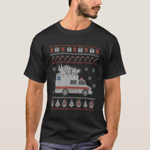Ambulance Ugly Christmas Pajama Costume Emt Parame T-Shirt