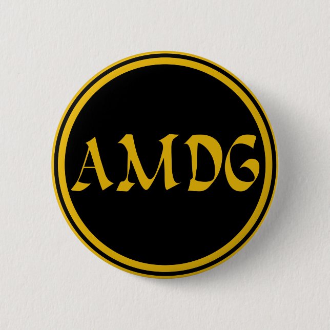AMDG 6 CM ROUND BADGE (Front)