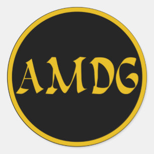 AMDG CLASSIC ROUND STICKER