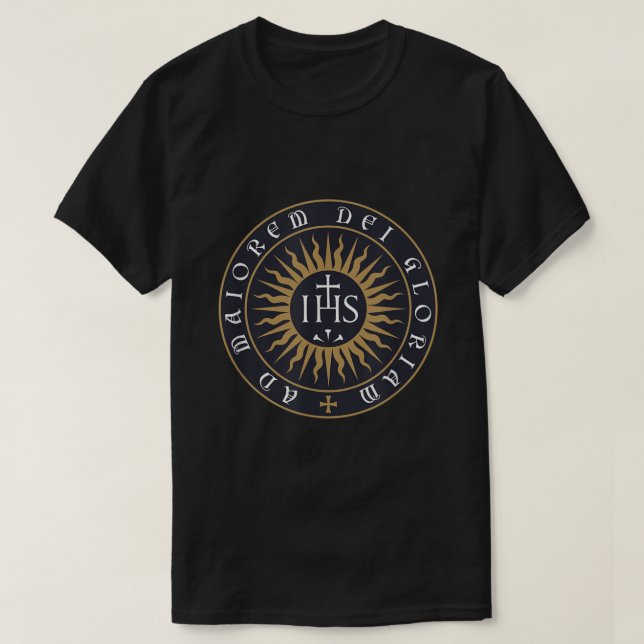 AMDG Ignatius of Loyola Society of Jesus Catholic  T-Shirt (Design Front)