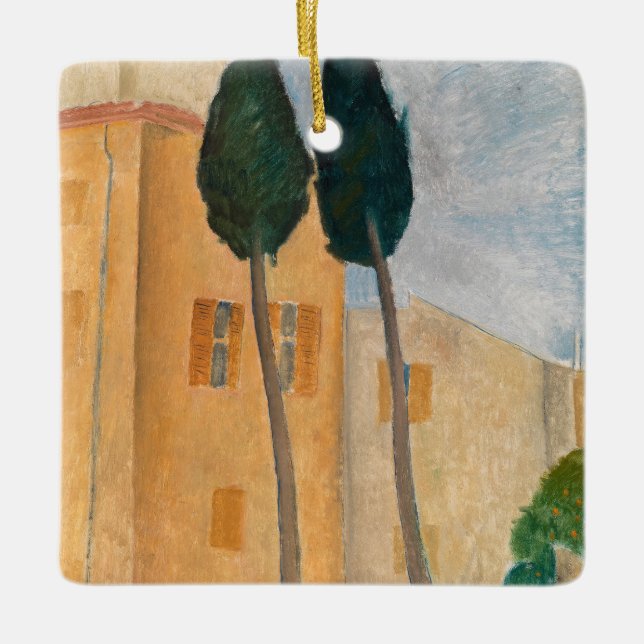 Amedeo Modigliani - Cypresses and Houses at Cagnes Ceramic Ornament (Front)