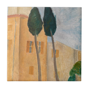 Amedeo Modigliani - Cypresses and Houses at Cagnes Ceramic Tile