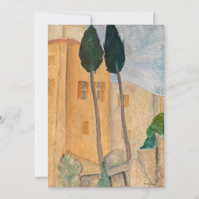 Amedeo Modigliani - Cypresses and Houses at Cagnes Thank You Card (Front)