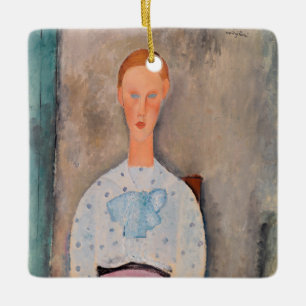 Amedeo Modigliani - Girl with a Polka-Dot Blouse Ceramic Ornament