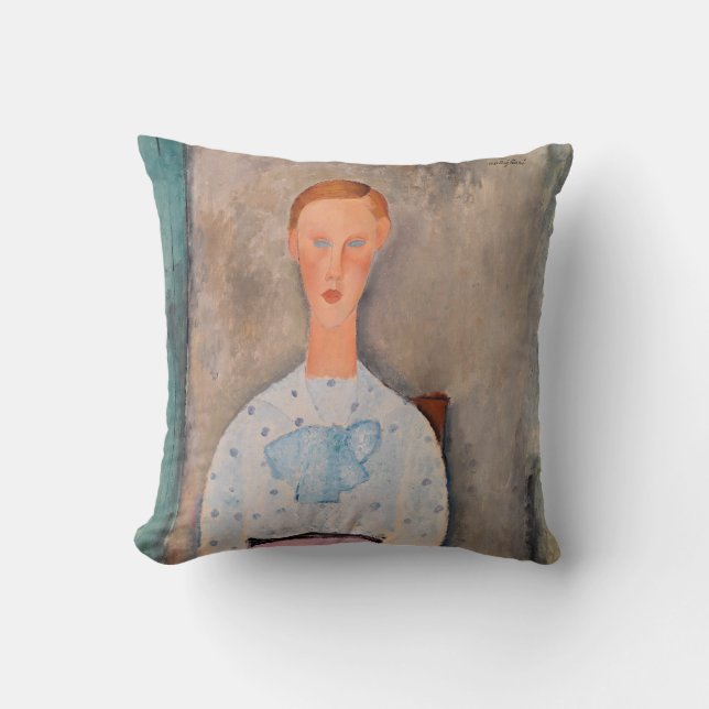 Amedeo Modigliani - Girl with a Polka-Dot Blouse Cushion (Front)
