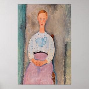 Amedeo Modigliani - Girl with a Polka-Dot Blouse Poster
