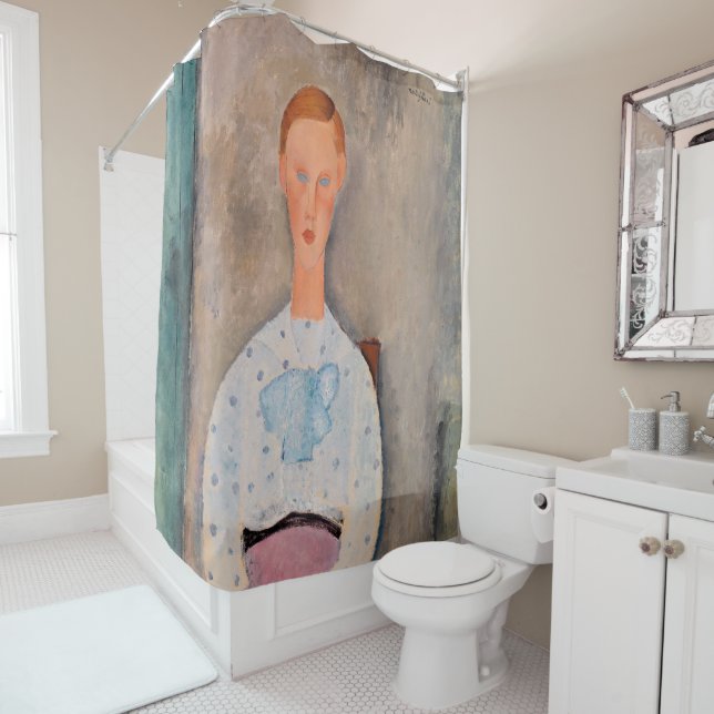 Amedeo Modigliani - Girl with a Polka-Dot Blouse Shower Curtain (In Situ)