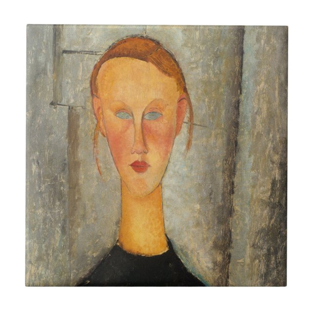 Amedeo Modigliani - Girl With Blue Eyes Ceramic Tile (Front)