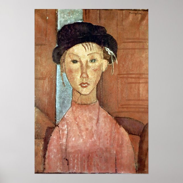 Amedeo Modigliani - Girl with Hat Poster (Front)