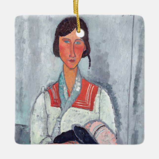 Amedeo Modigliani - Gypsy Woman with Baby Ceramic Ornament (Front)