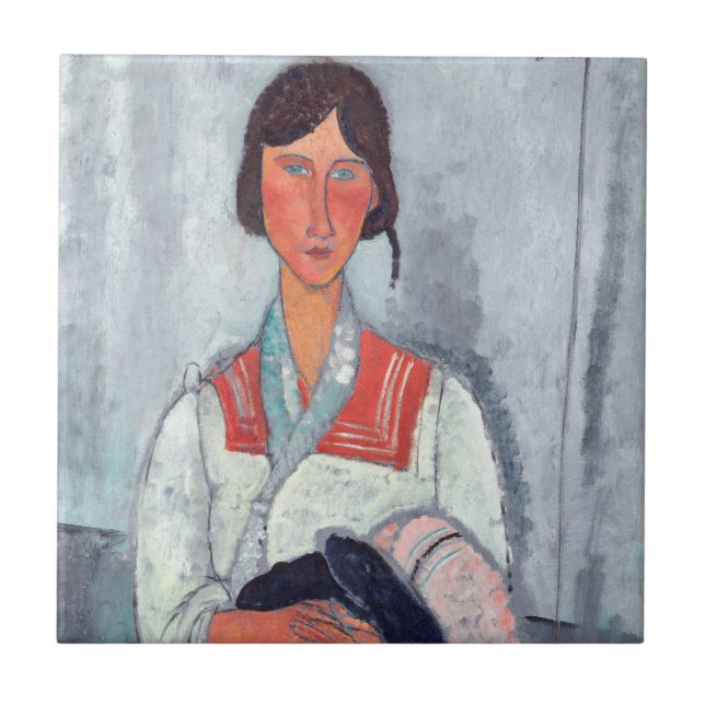 Amedeo Modigliani - Gypsy Woman with Baby Ceramic Tile (Front)