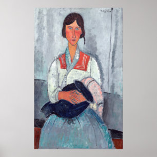 Amedeo Modigliani - Gypsy Woman with Baby Poster